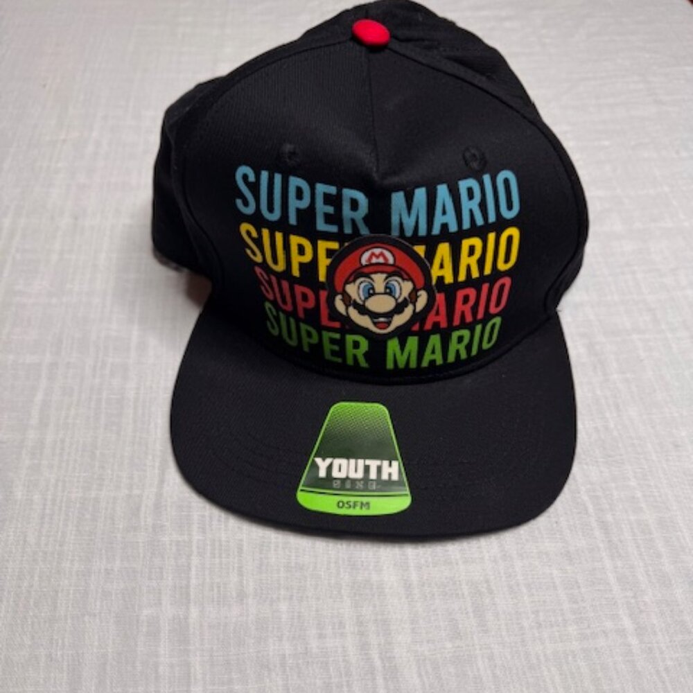 Super Mario Brothers Youth Boys Adjustable Snapback Cap Hat OSFM NEW